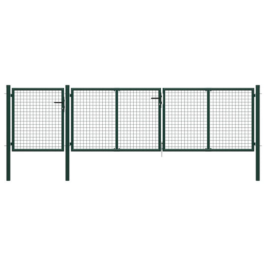 Berkfield Garden Gate Steel 400x100 cm Green