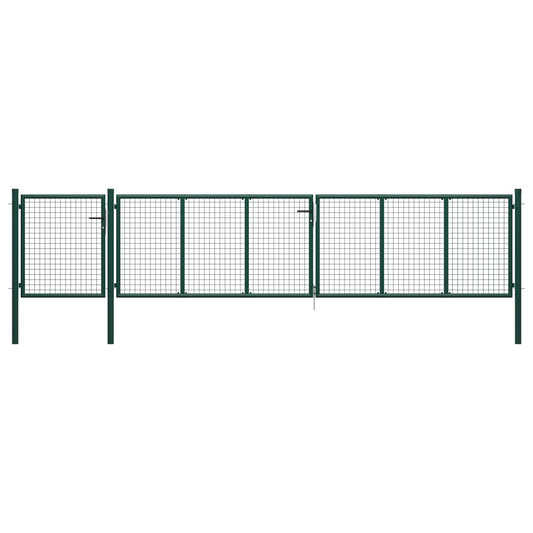 Berkfield Garden Gate Steel 500x100 cm Green