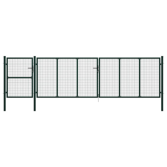 Berkfield Garden Gate Steel 500x125 cm Green