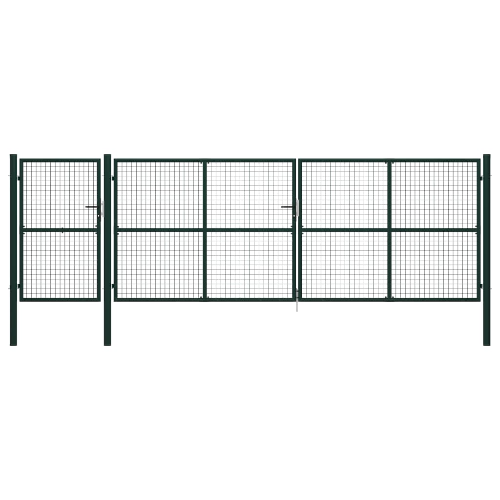 Berkfield Garden Gate Steel 500x150 cm Green