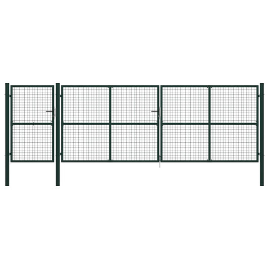 Berkfield Garden Gate Steel 500x150 cm Green
