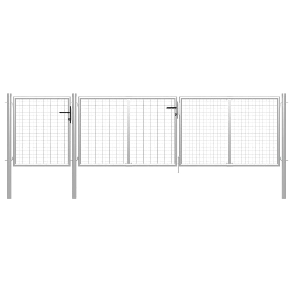 Berkfield Garden Gate Steel 400x100 cm Silver