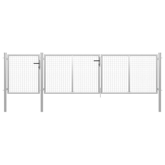 Berkfield Garden Gate Steel 400x100 cm Silver
