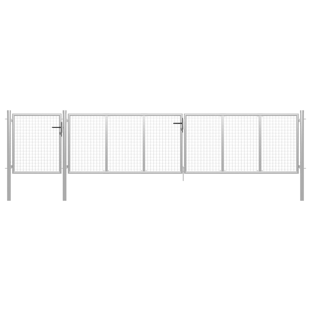 Berkfield Garden Gate Steel 500x75 cm Silver