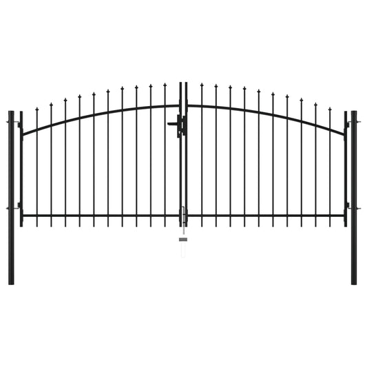 Berkfield Double Door Fence Gate with Spear Top 300x150 cm