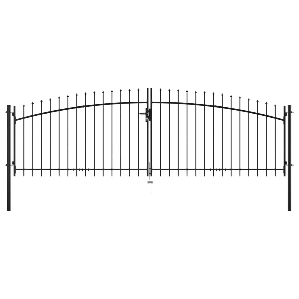 Berkfield Double Door Fence Gate with Spear Top 400x150 cm