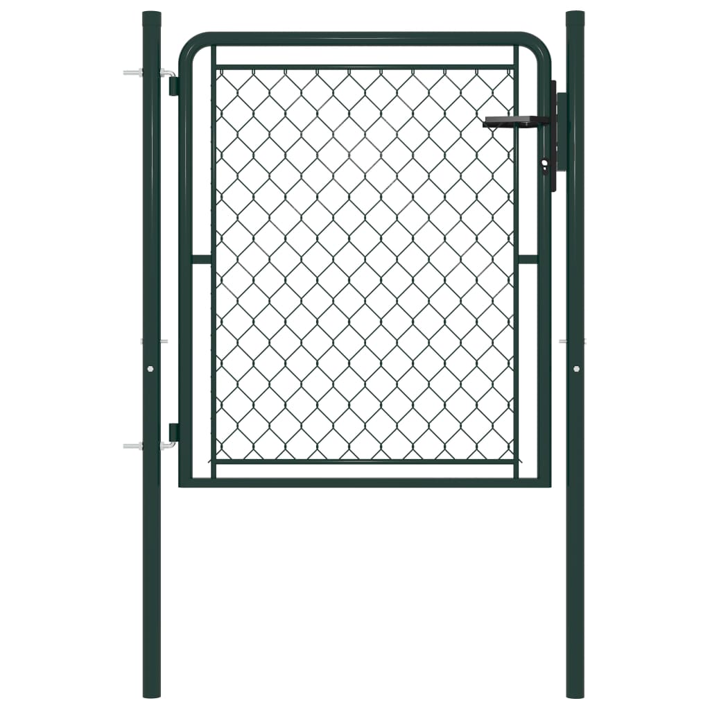 Berkfield Garden Gate Steel 100x75 cm Green