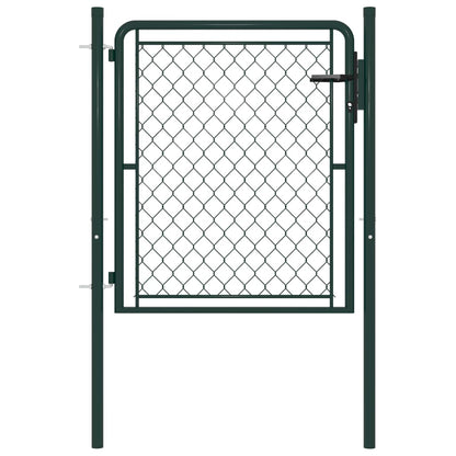 Berkfield Garden Gate Steel 100x75 cm Green