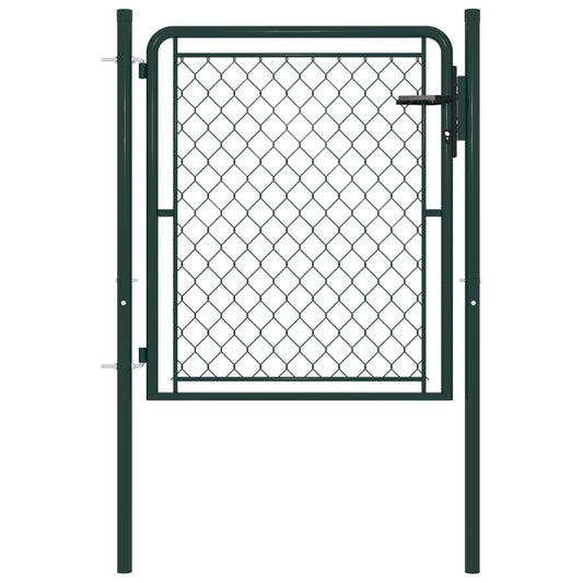 Berkfield Garden Gate Steel 100x75 cm Green