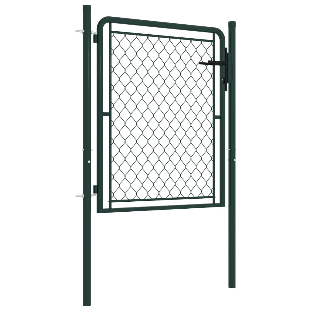 Berkfield Garden Gate Steel 100x75 cm Green