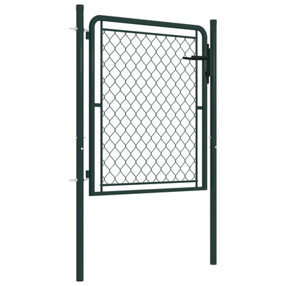 Berkfield Garden Gate Steel 100x75 cm Green