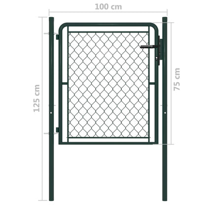 Berkfield Garden Gate Steel 100x75 cm Green