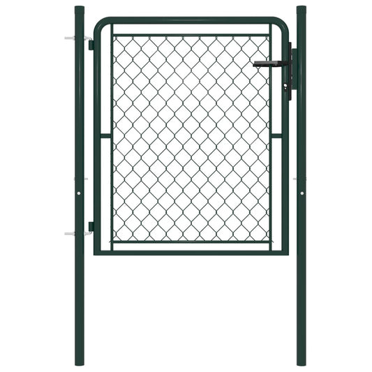 Berkfield Garden Gate Steel 100x100 cm Green