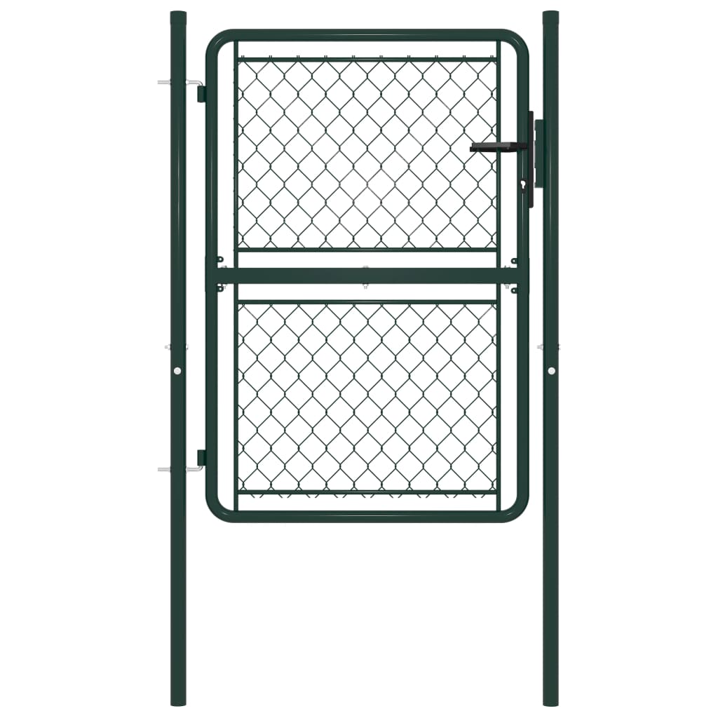 Berkfield Garden Gate Steel 100x125 cm Green