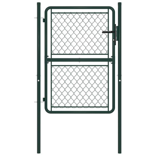 Berkfield Garden Gate Steel 100x125 cm Green