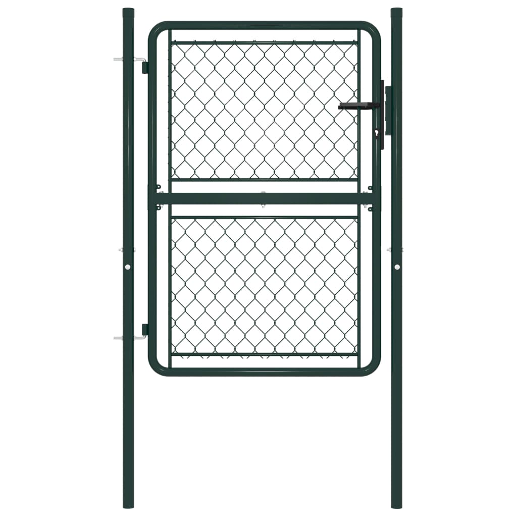 Berkfield Garden Gate Steel 100x150 cm Green