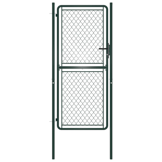 Berkfield Garden Gate Steel 100x175 cm Green