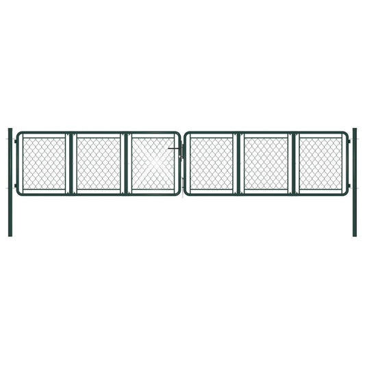 Berkfield Garden Gate Steel 400x75 cm Green
