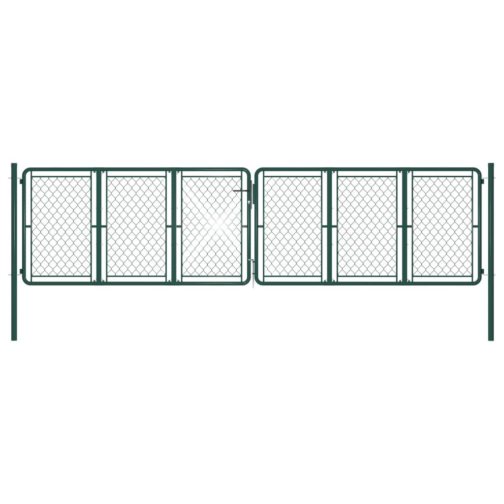 Berkfield Garden Gate Steel 400x125 cm Green