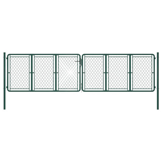 Berkfield Garden Gate Steel 400x125 cm Green