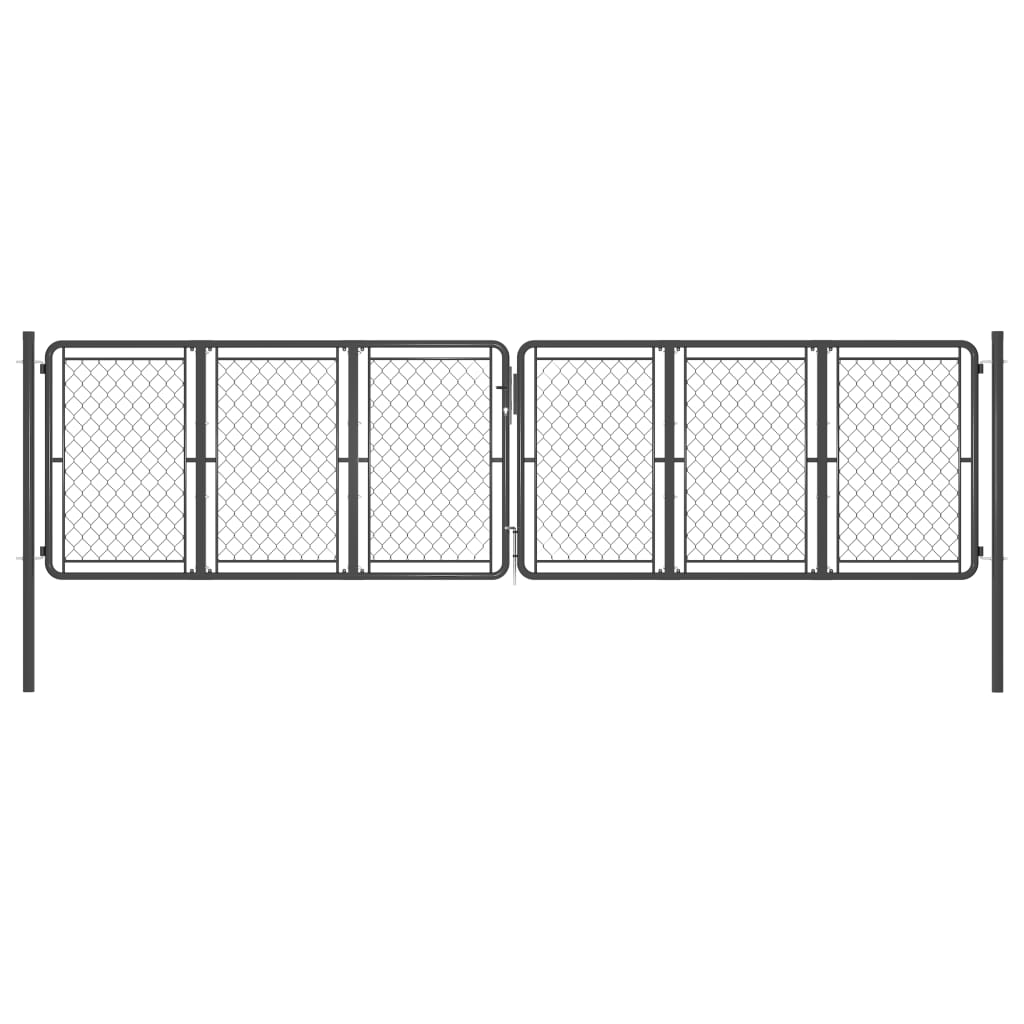 Berkfield Garden Gate Steel 400x125 cm Anthracite