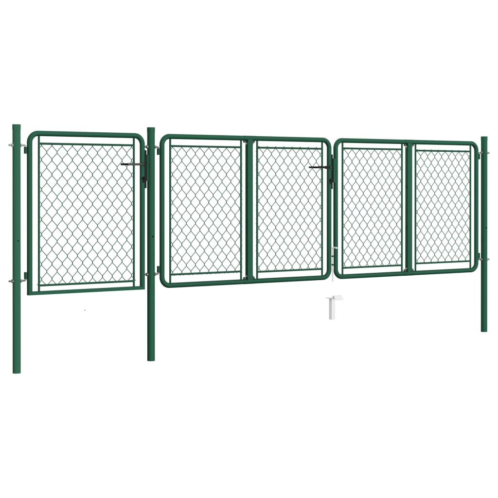 Berkfield Garden Gate Steel 75x395 cm Green