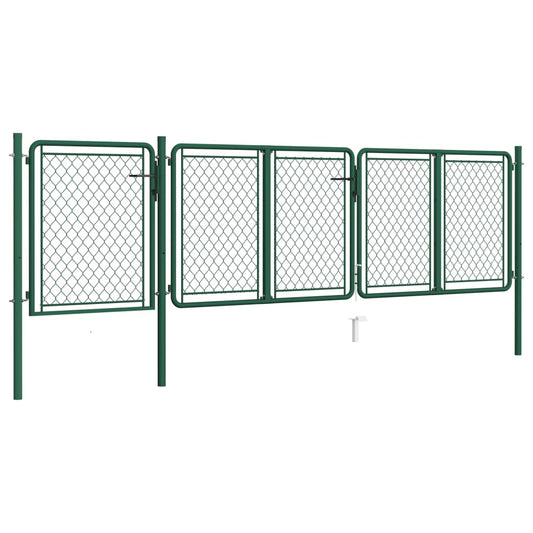Berkfield Garden Gate Steel 75x395 cm Green