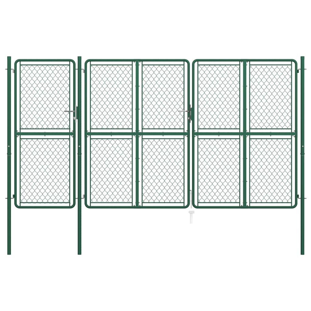 Berkfield Garden Gate Steel 200x395 cm Green