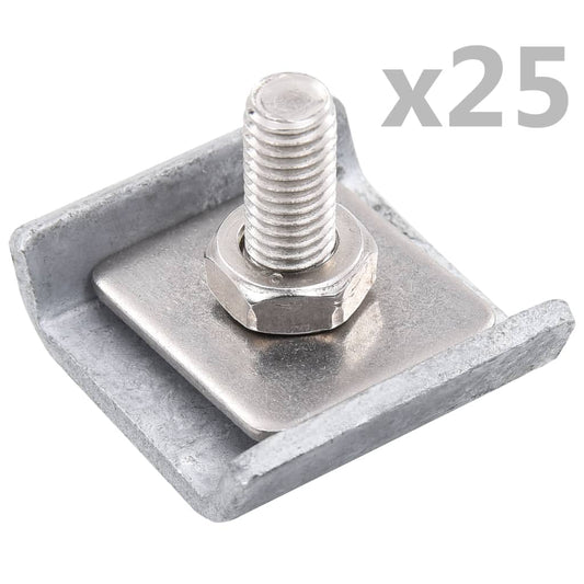 Berkfield Grid Mat Connector 25 Sets Silver