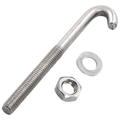 Berkfield Anchored J-Bolt w/Nut and Washer M8x100 mm 25 Sets
