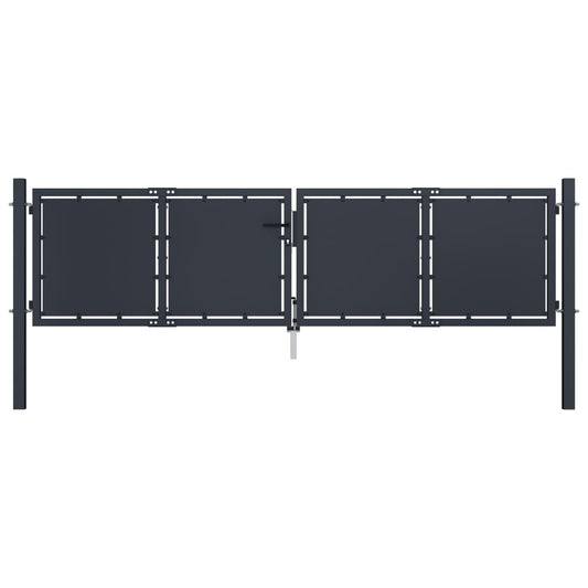 Berkfield Garden Gate Steel 300x100 cm Anthracite