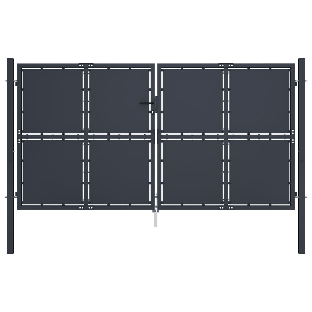 Berkfield Garden Gate Steel 300x150 cm Anthracite