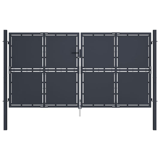 Berkfield Garden Gate Steel 300x150 cm Anthracite