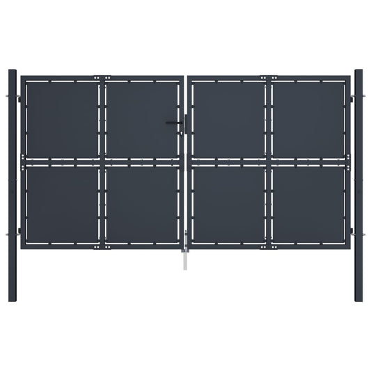 Berkfield Garden Gate Steel 300x175 cm Anthracite