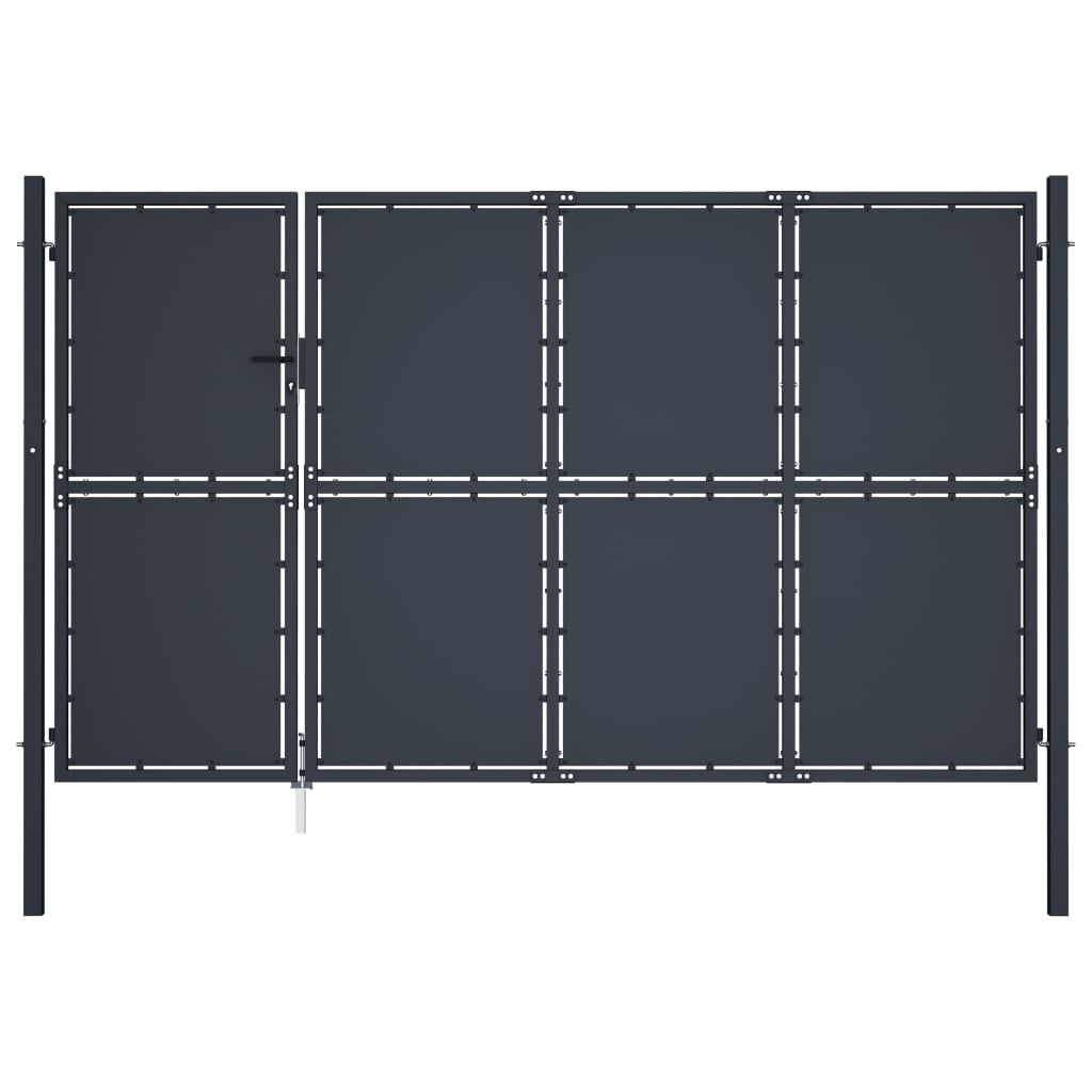 Berkfield Garden Gate Steel 350x175 cm Anthracite