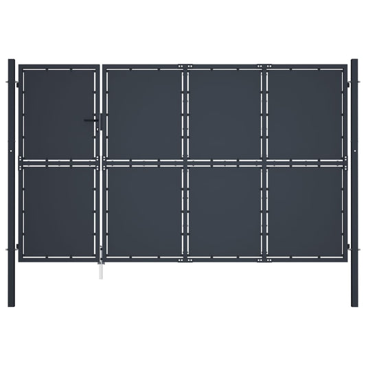 Berkfield Garden Gate Steel 350x175 cm Anthracite