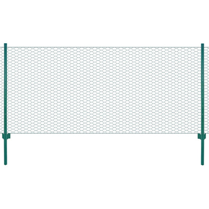 Berkfield Wire Mesh Fence with Posts Steel 25x0.5 m Green