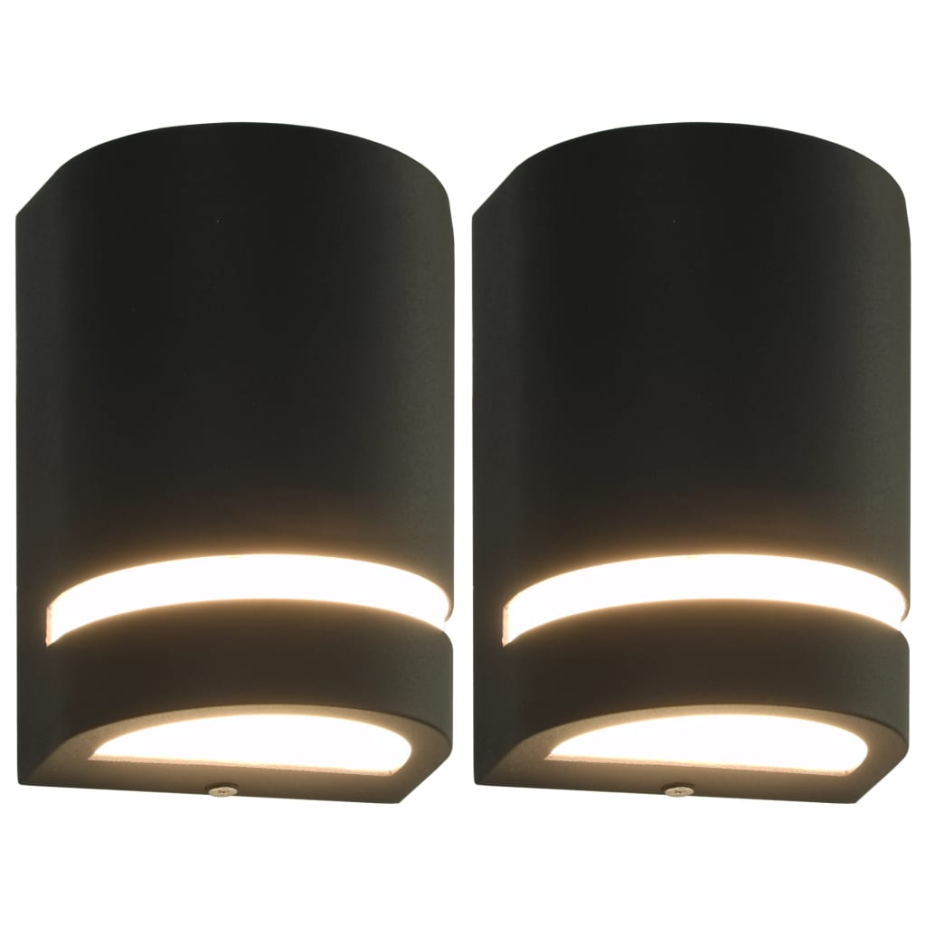 Berkfield Outdoor Wall Lights 2 pcs 35 W Black Half-round
