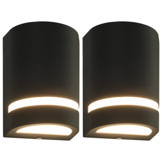 Berkfield Outdoor Wall Lights 2 pcs 35 W Black Half-round