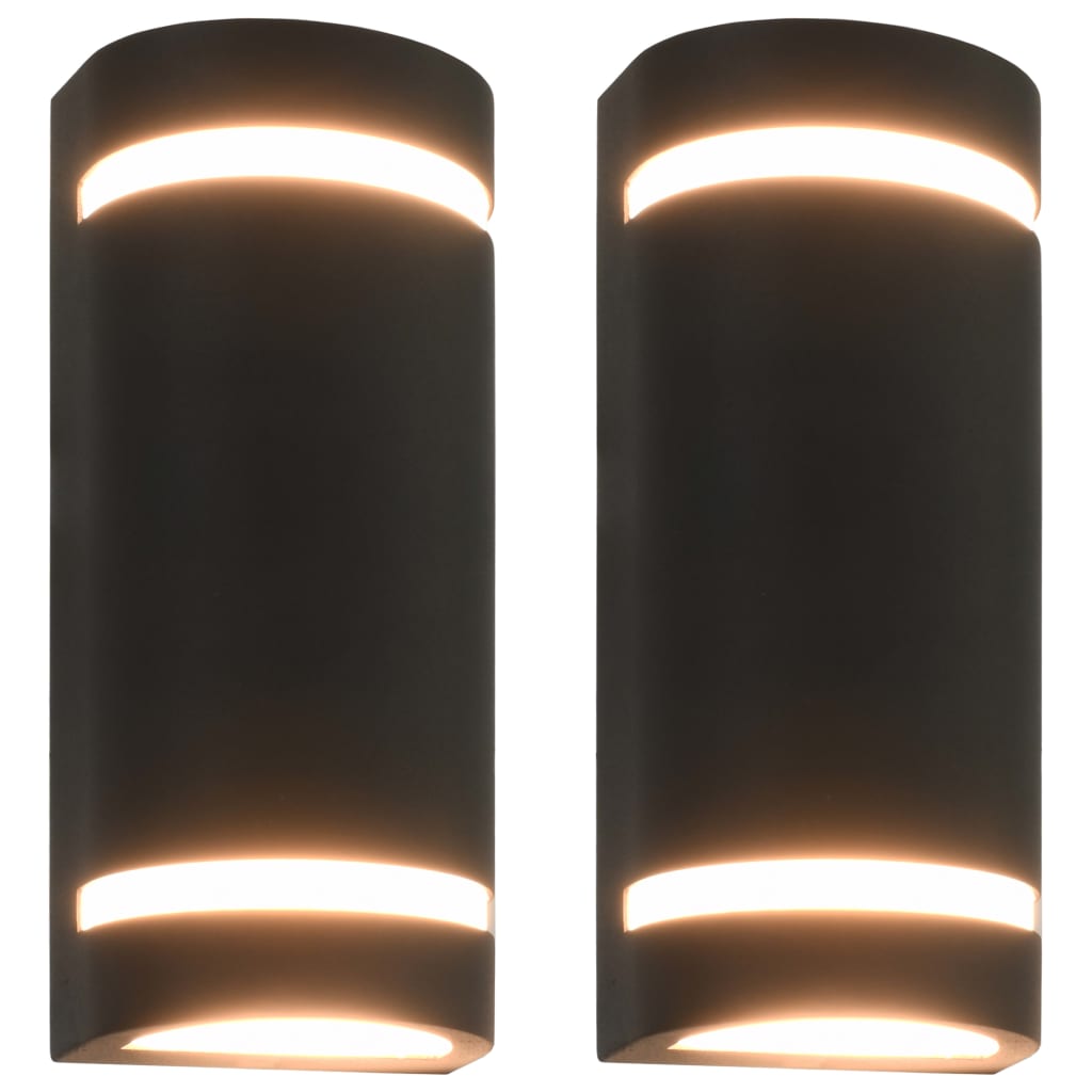 Berkfield Outdoor Wall Lights 2 pcs 35 W Black Half-round