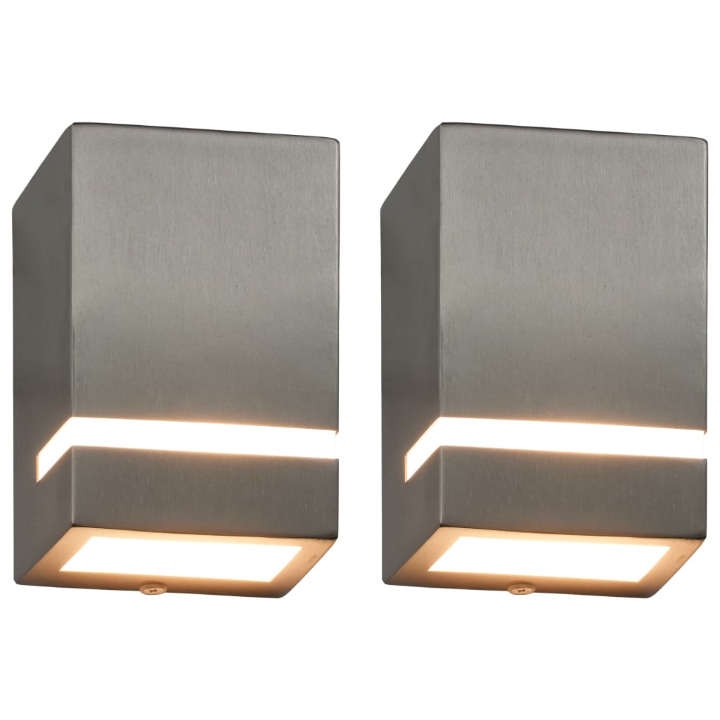 Berkfield Outdoor Wall Lights 2 pcs 35 W Silver Rectangular