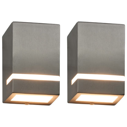 Berkfield Outdoor Wall Lights 2 pcs 35 W Silver Rectangular