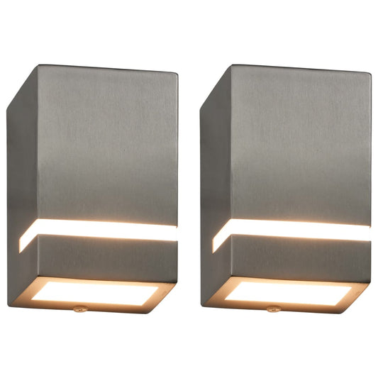 Berkfield Outdoor Wall Lights 2 pcs 35 W Silver Rectangular