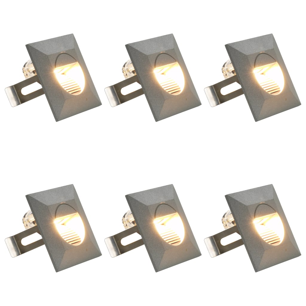 Berkfield Outdoor LED Wall Lights 6 pcs 5 W Silver Square