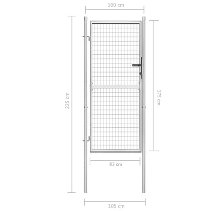 Berkfield Garden Gate Galvanised Steel 105x225 cm Silver