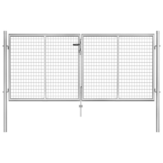 Berkfield Garden Gate Galvanised Steel 306x150 cm Silver