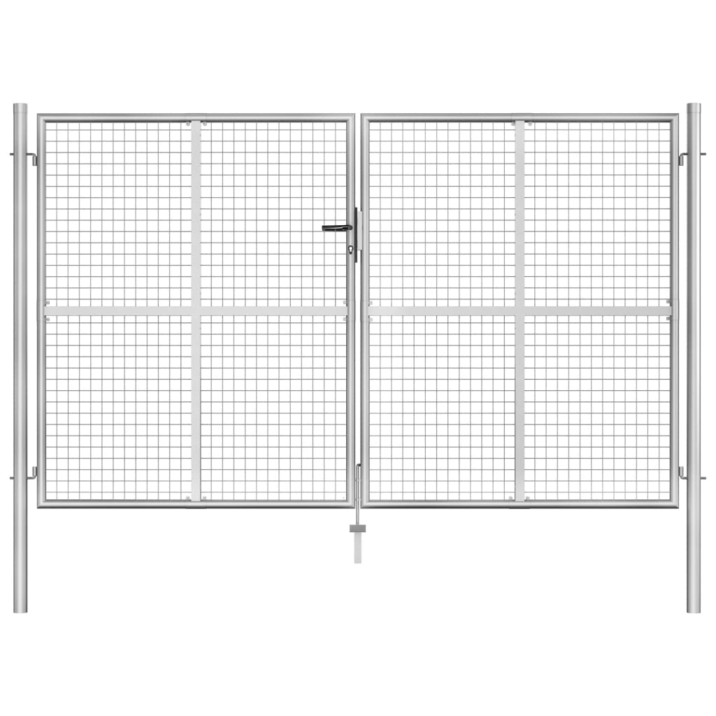 Berkfield Garden Gate Galvanised Steel 306x200 cm Silver