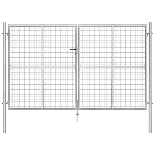 Berkfield Garden Gate Galvanised Steel 306x200 cm Silver