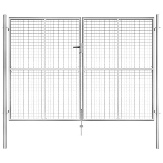 Berkfield Garden Gate Galvanised Steel 306x225 cm Silver