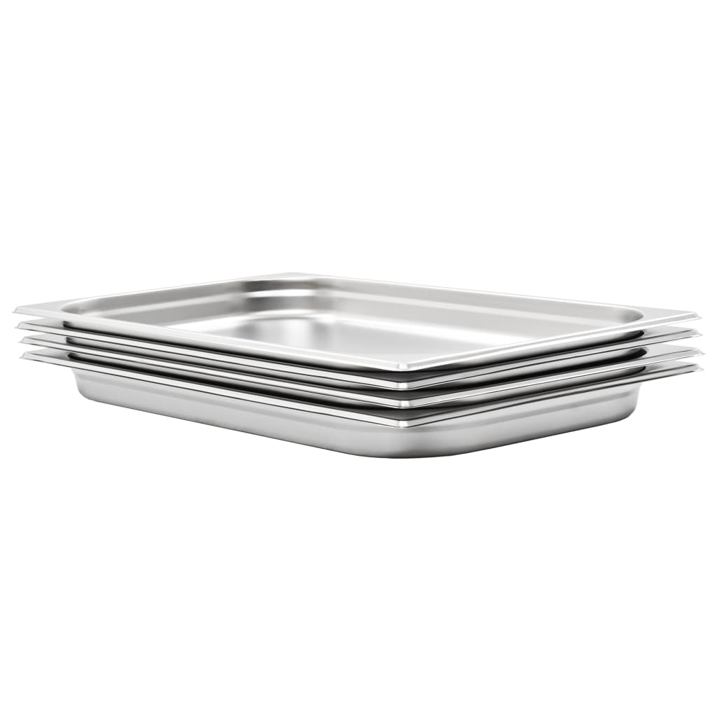 Berkfield Gastronorm Containers 4 pcs GN 1/1 40 mm Stainless Steel